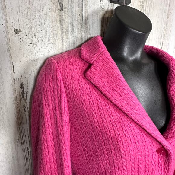 Talbots Cable Knit 100% Wool Blazer – Magenta Jacket XL – Classic – MSRP $229 - Picture 6 of 8